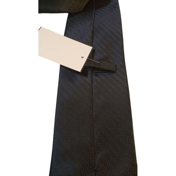 Neck Ties for Men Solid Color Clip-On Neck Ties Black Geometric Pattern Handmade - Picture 7 of 13